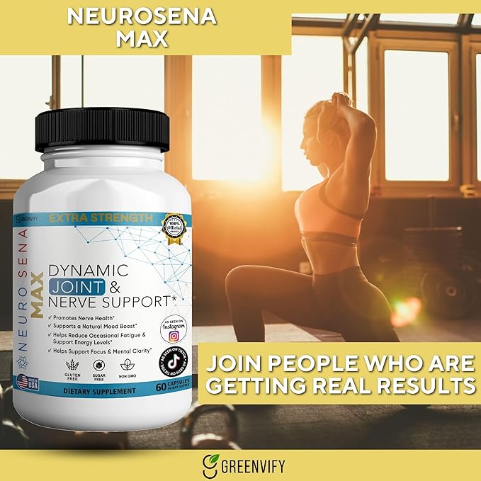 Extra Strength Joint &amp Nerve Support 60 Capsules 30-Day Supply with Vitamin B12 B6 C Thiamin Riboflavin (2)