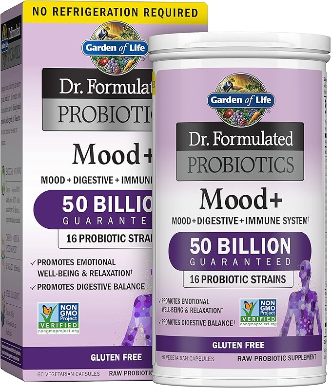 Garden of Life Dr Formulated Digestive Enzymes with Papain Bromelain &amp Dr. Formulated Probiotics Mood+ Acidophilus Probiotic Supplement