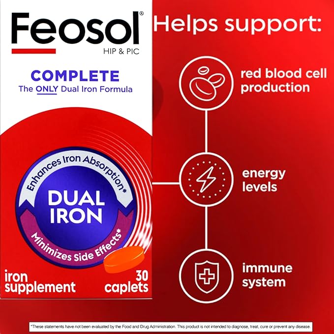 Feosol Bifera Iron Caplets Complete 30 ea (Pack of 5)
