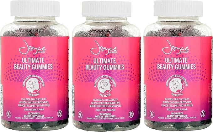 Joyce Giraud Ultimate Beauty Gummies 90-Day Supply Supports Skin Hydration &amp Healthy Skin Tone 270 Gummies