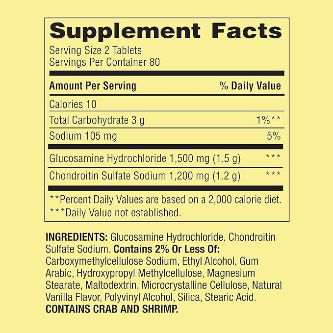 Glucosamine Chondroitin Triple Strength Joint Health 160 Tablets + Exclusive Vitamin Guide