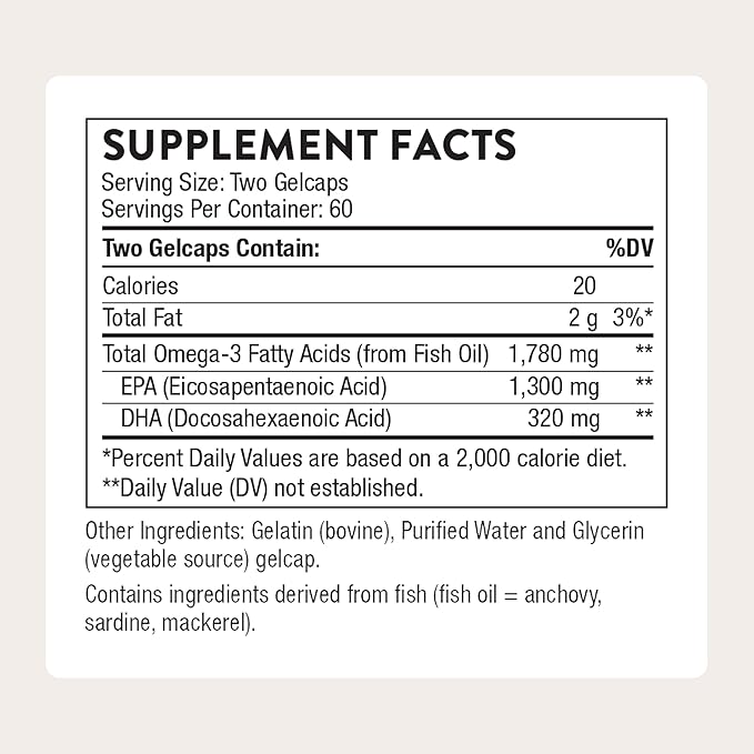 THORNE - Super EPA Pro - Omega-3 Fish Oil Supplement with EPA &amp DHA from Sustainably Sourced Cold-Water Fish - Promotes Blood Lipid Support* - Third-Party Certified - Gluten &amp Dairy-Free -120