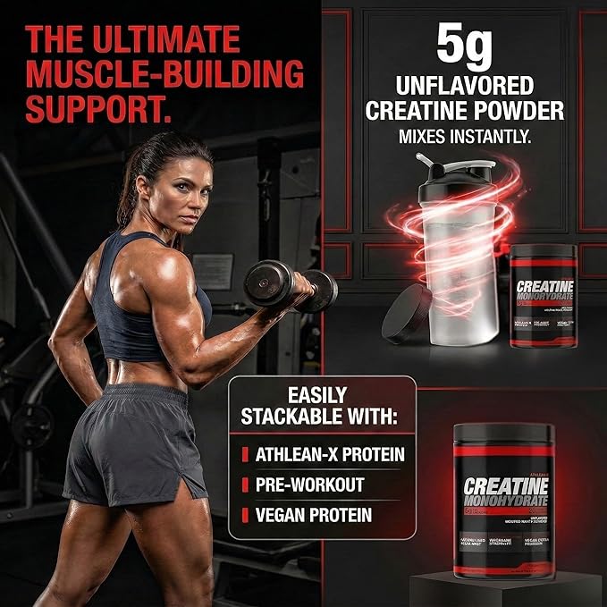 X-CREATINE Pure Micronized Creatine Monohydrate Powder - Supports Muscle Strength Power and Recovery - Gluten-Free Non-GMO Performance Enhancing Supplement (90 Servings)