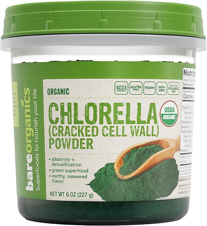 Bare Organics 12522 Chlorella Powder 8 Ounce