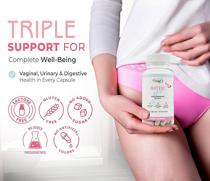 Vagy Rejuvenation BioticLife Probiotic for Women – Probiotics for Vaginal Digestive &amp Urinary Health – Supplement with Prebiotics &amp Cranberry Extract – 60 Capsules