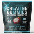 Creatine Gummies with BCAA &amp Electrolytes Sugar Free Arctic Dragon Fruit Flavor 5G per Serving 120 Count Dietary Supplement