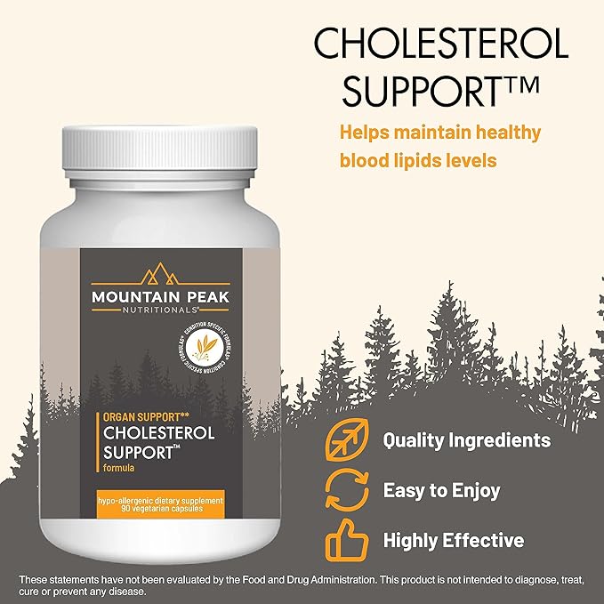 Mountain Peak Nutritionals Liver C &amp Cholesterol Support Bundle - Liver Health &amp Heart Support with Siliphos Mushrooms Artichoke Extract CoQ10 &amp Red Yeast Rice - Hypoallergenic Suppleme