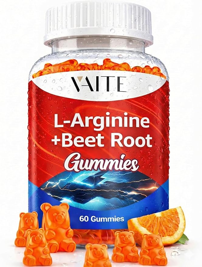VAITE L Arginine Supplement Beet Root Gummies - Double Strength Energy Boost Circulation Support and Stamina Organic Chewable Beets Supplements for Men and Women Vegan Gummy Non-GMO Sugar-Free