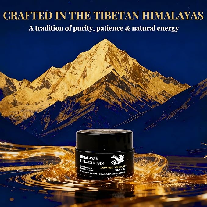 Himalayas Shilajit Resin - Pure Golden Grade | 100% Natural with 85+ Trace Minerals | Energy Boost &amp Immune Support for Men &amp Women | Lab Tested | 20g 100 Servings