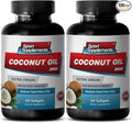 Coconut Oil Fractionated - Extra Virgin Coconut Oil 3000mg - Brain and Memory Herbal Support with Coconut Oil (2 Bottles 120 Softgels)