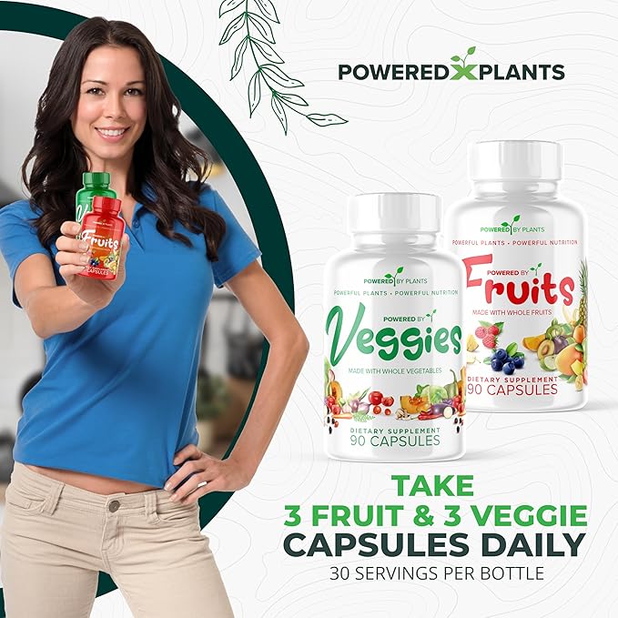 Fruits &amp Veggies Capsules - Natural Superfood Packed with Vitamins &amp Minerals - Fruit &amp Vegetable Supplements for Adults Pack of 6 90 Capsules Each