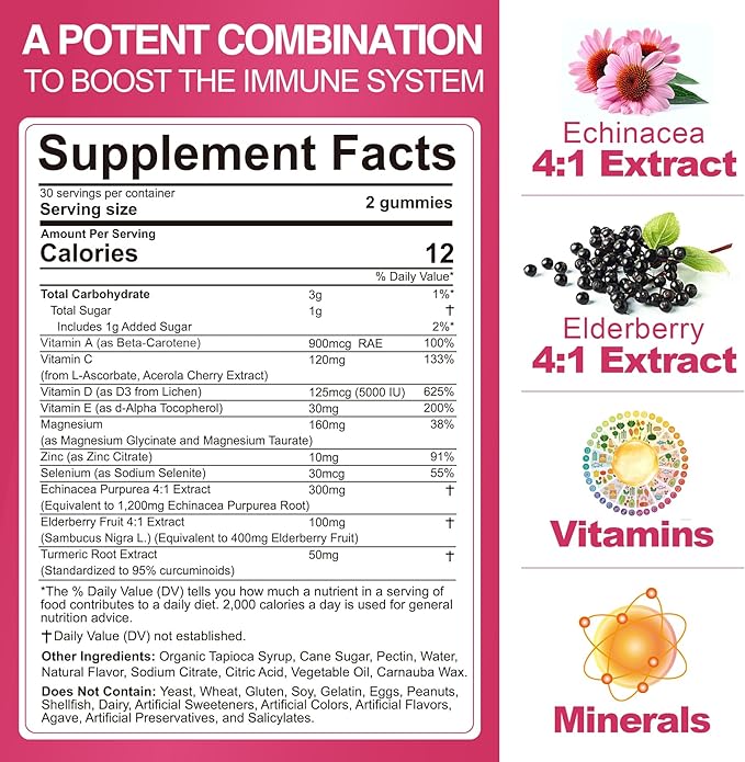 Vegan Omega 3 Gummies + 10 in 1 Immune Support Supplement Gummies