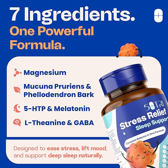 Magnesium Citrate Capsules 200mg for Stress and Sleep Support (1 Month Supply) - Unflavored GABA L-Theanine Supplement to Support Focus Mood and Energy Levels - Veg Calm Magnesium Citrate with 5 HTP