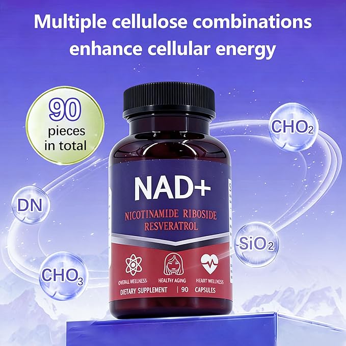 NAD Supplement 1500mg - Liposomal NAD+ Supplement with Resveratrol NAD Plus Boosting - Support Cellular Health Stamina &amp Healthy Aging - Ultra Strength Capsules