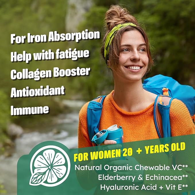 Liposomal Vitamin C 1000mg + D3 5000IU + Zinc Filled Gummies Folate 800mcg Chewable Supplement Elderberry for Immune Hyaluronic Acid VE for Beauty Energy &amp Overall Health Sugar Free Natura