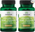 Swanson Dr. Stephen Langer's 16-Strain Probiotic with Prebiotic FOS for Gut-Health-Conscious Adults with 3.2 Billion CFU (60 Vegan Capsules 2 Pack)