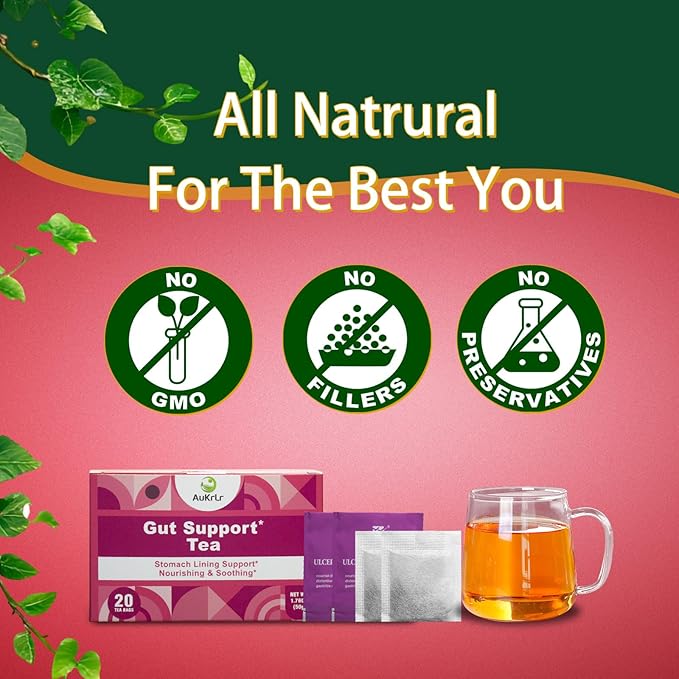 Acid Reflux Heartburn ReliefBetter FocusDigestionAuKrLr Natural Herbal Mushroom Tea with Super foodsHericiumLions maneNo Sugar &amp Caffeine Free