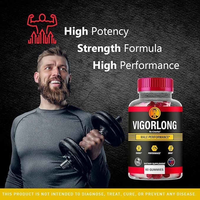 Vigorlong Gummies - Official VigorLongGummies for Men Premium Natural Support Vigorlong Gummy Maximum Energy Advanced Support Formula for Overall Health &amp Wellness 60 Gummies for 1 Month