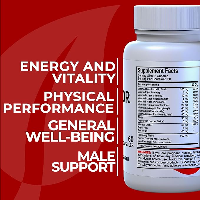 Hallusa Natural Hallprost Ultra &amp Hallvigor 120 Cap - Dietary Supplement for Men - Pygeum Pumpkin Seeds Prostate Formula - Energy Supplements