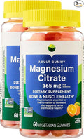 KP+ Magnesium Gummies | Magnesium Citrate 165 mg | 60 Vegetarian Gummies | Supports Bone Muscle &amp Nerve Health | Orange Flavor | Pack of 2