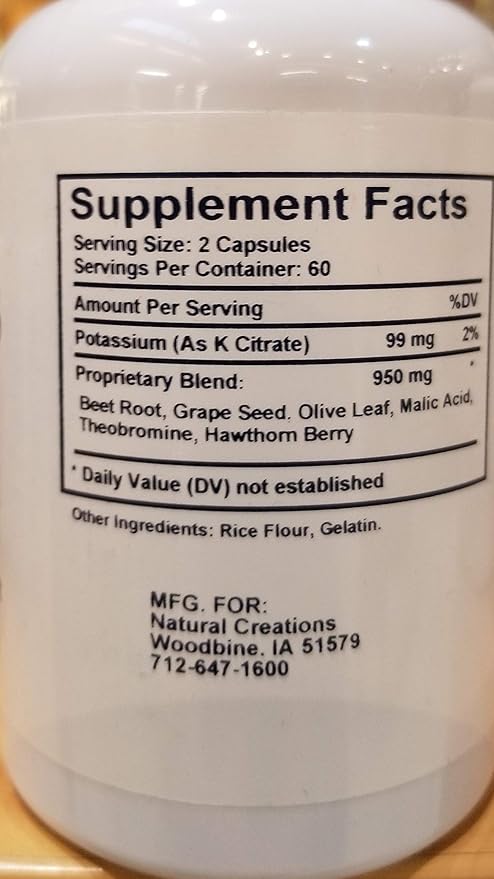 NOS Complex Nitric Oxide Support Mineral Supplement