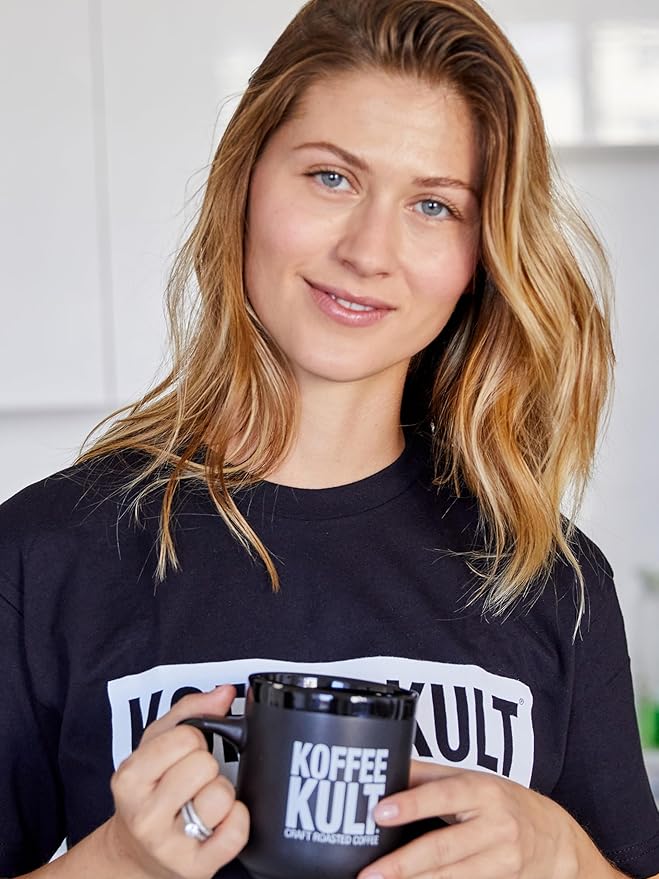 Koffee Kult Half Caff Coffee Whole Bean Dark Roast Half Caffeine Decaf Low Acid Naturally Decaffeinated (12oz Ground)
