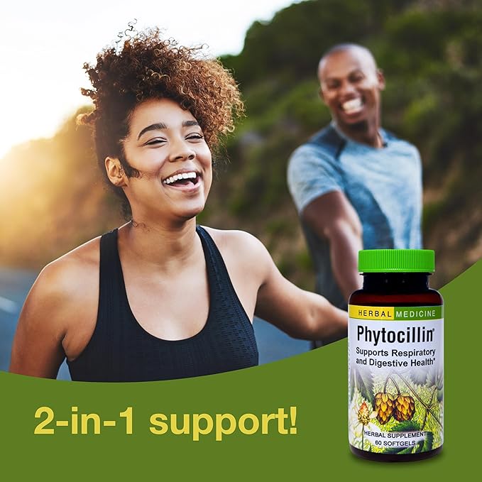 Herbs Etc. Phytocillin - Respiratory &amp Digestive Health Support Supplement - Herbal Formula to Support Digestion - Support Healthy Breathing - 60 Softgels (60 Servings)