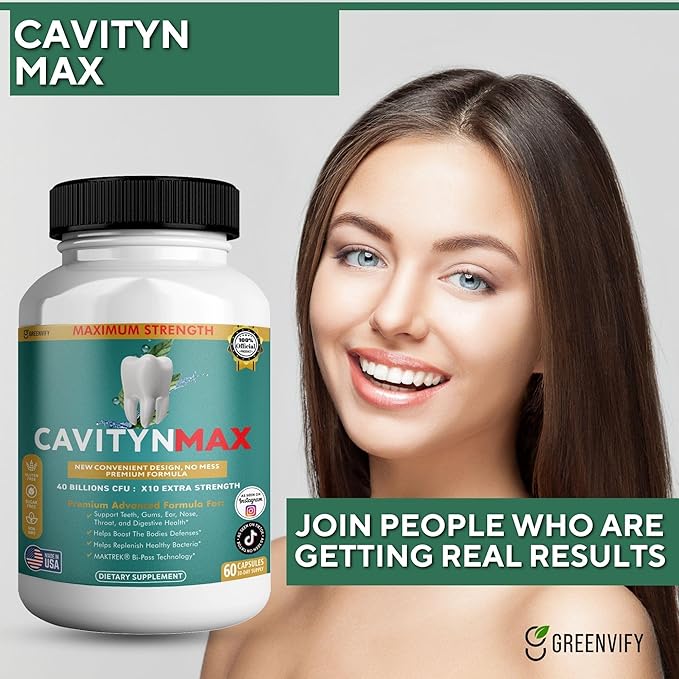 Cavityn Max Probiotic Supplement 40 Billion CFU 60 Capsules Digestive Health Support (2)