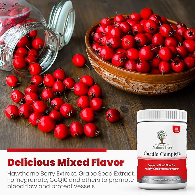 Simply Natures Pure Cardio Complete with 5000 L-Arginine 1000mg L-Citrulline and Hawthorn Berry - Heart Health &amp Cardiovascular Support Powder Supplement and 3-in-1 Nitric Oxide Booster