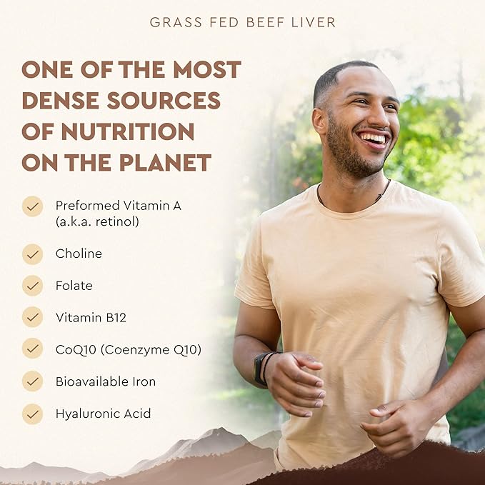 Ancestral Supplements Grass Fed Beef Liver Capsules Supports Energy Production Cleansing Digestion Immunity and Body Wellness Non GMO Freeze Dried Liver Support 180 Capsules Bottle (3 Pack)