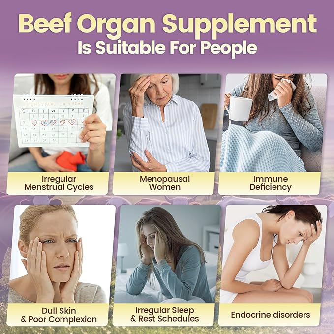 VivoNu Beef Organ Supplement for Women - Beef Liver Kidney Pasture Raised in New Zealand - No Fillers or Flow Agents (720 Capsules)