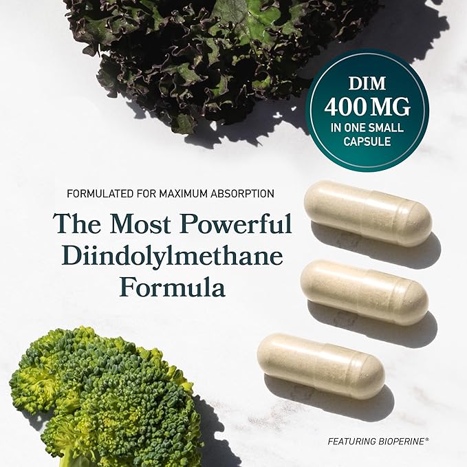 DIM Supplement 400MG Extra Strength | Hormone Balance for Men and Women | Menopause Acne Hot Flashes Relief Prostate Support &amp Antioxidant Support | Soy-Free Gluten-Free | SMNutrition | 90 Ct.