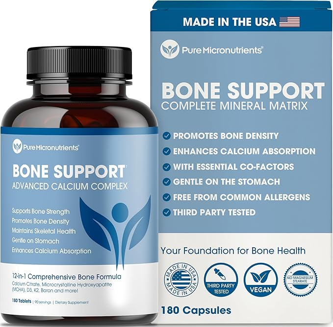 Calcium Supplement for Women &amp Men - Calcium Citrate &amp Hydroxyapatite + Vitamin D3 K2 Magnesium Zinc &amp More for Complete Bone Health 180 Tablets