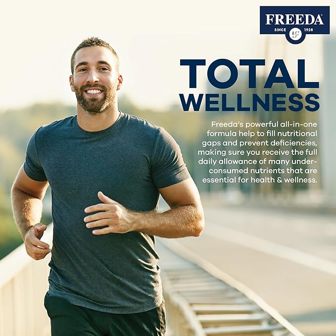 FREEDA Maximum Strength Multivitamin – High Potency Daily Supplement for Active Adults (Men &amp Women) – Iron Free – SCD Diet Compatible – 120 Capsules – Ultra Freeda