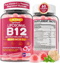Methyl B12 Gummies 5000 mcg 10000 mcg w/L-Methylfolate B6 D3 Vitamin C Lion's Mane Mushroom L-Theanine CoQ10 Extra Strength Vitamin B12 Gummies Supplement - Energy Focus Brain &amp Immunity 1