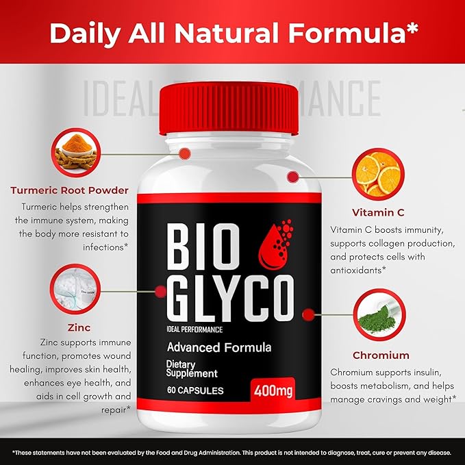Bio Glyco Advanced Blood Formula Capsules Official Bio Glyco Supplement Pills - Maximum Strength All Natural Healthy Circulation &amp Stable Levels BioGlyco Support Reviews (2 Pack)