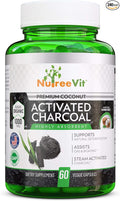 NutreeVit 100% Organic Highly Absorbent - Activated Charcoal (240 Count)