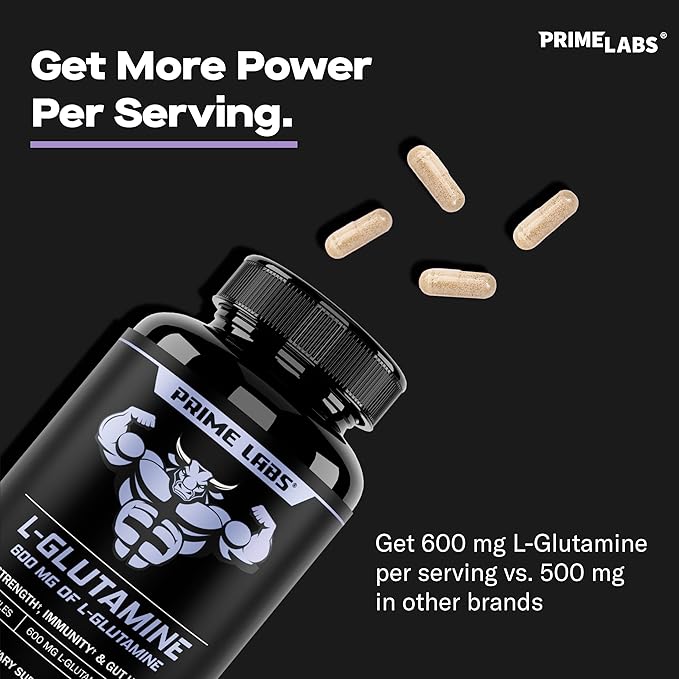 Prime Labs Creatine HCl Capsules (60 ct) + L Glutamine (180 ct)