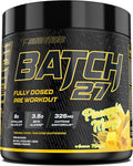 TC Nutrition Batch 27 Pre Workout Powder - 8g Citrulline 3.5g Beta Alanine 2.5g Betaine 325mg Caffeine | Instant Energy Focus Pumps &amp Strength | Nitric Oxide Booster 20 sv (Pineapple Mango)