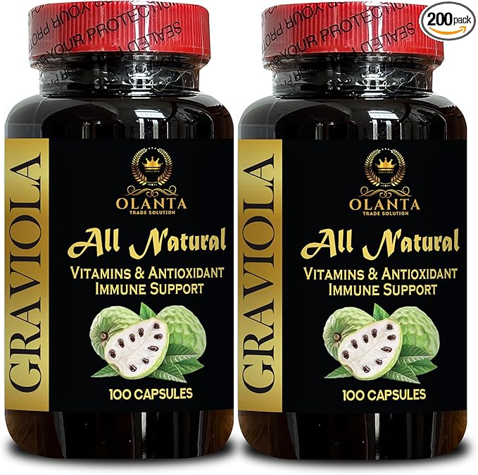 Graviola Extract - Promotes Flora Balance Immune Support Supplement Graviola for Digestion Natural Energy Booster Graviola for Immune Health - 2 Bottles 200 Capsules