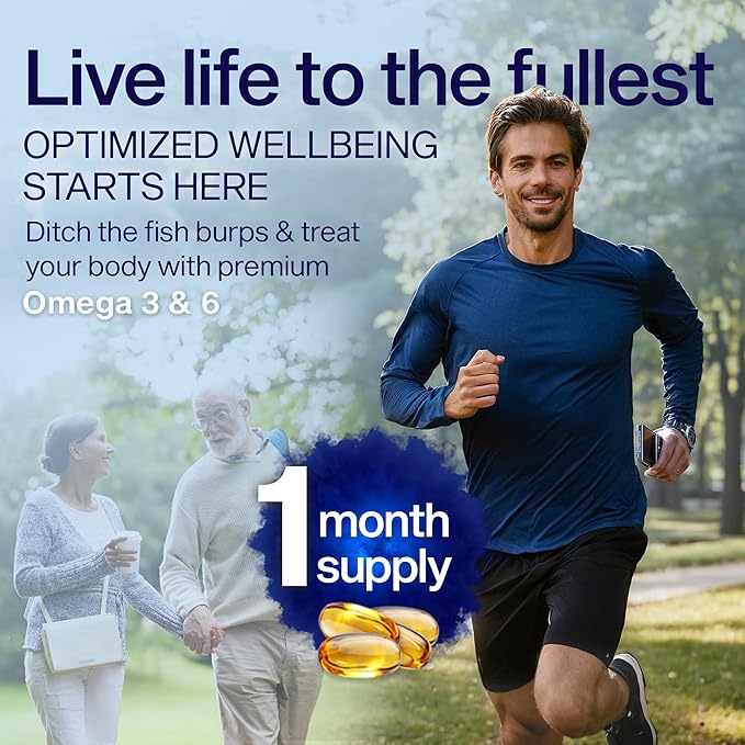 YES Plant-Based Omega 3-6-9 – Burpless Fish Oil Alternative with Flax Evening Primrose (GLA) Pumpkin Sunflower &amp Coconut Oil – Heart Skin Eye &amp Immune Support – 120 Capsules