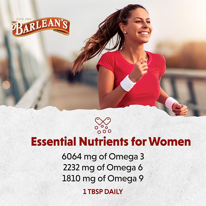 Barlean's Essential Woman Chocolate Mint Liquid Supplement from Flaxseed Evening Primrose Oil &amp Soy Isoflavones Omega 3 6 9 and GLA Hormonal Balance &amp Healthy Hair and Skin 16 oz