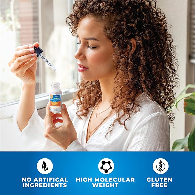 Hyalogic Synthovial Seven - Oral Hyaluronic Acid Supplement 1oz - Liquid HA Supports Skin Eye and Lip Hydration - Vegan Gluten Free 1 Ounce