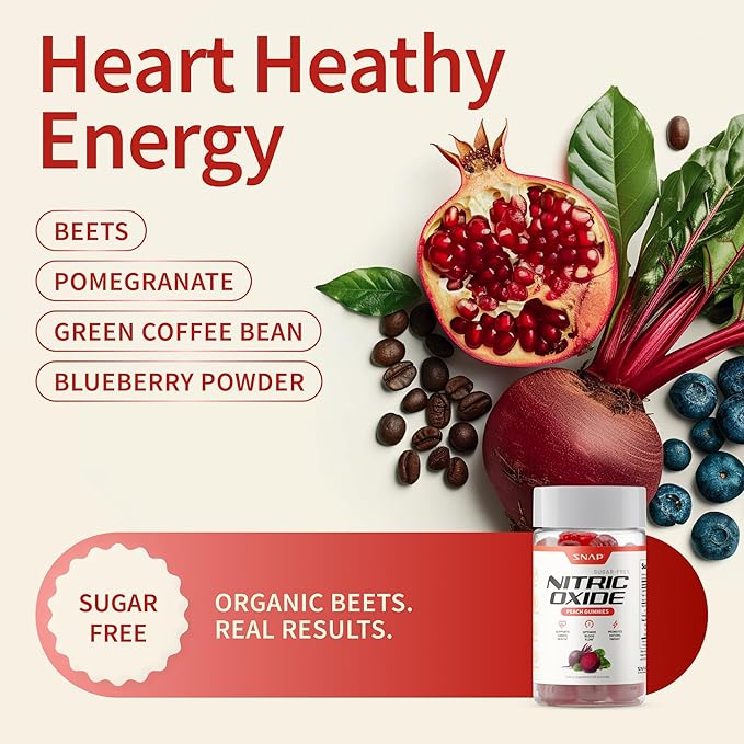 Snap Supplements Nitric Oxide Booster + Nitric Oxide Beet Root Gummies Bundle 90 Vegetarian Capsules + 60 Peach Gummies