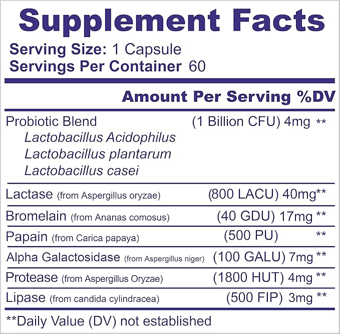 Ni una dieta más Reduce Abdominal Bloating Gas and Reflux - Digestion Help for Multiple Foods (Milk Cheese Meats Veggies) Immediate Effect (Fast Action) (Pack of 2)