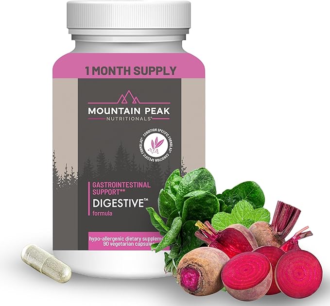 Mountain Peak Nutritionals Digestive Enzymes &amp Probiotics for Gut Health &amp Bloating Relief - Advanced Digestion Supplement w/ 12-Strain Probiotic Blend &amp Betaine HCl (90 Vegetarian Capsule