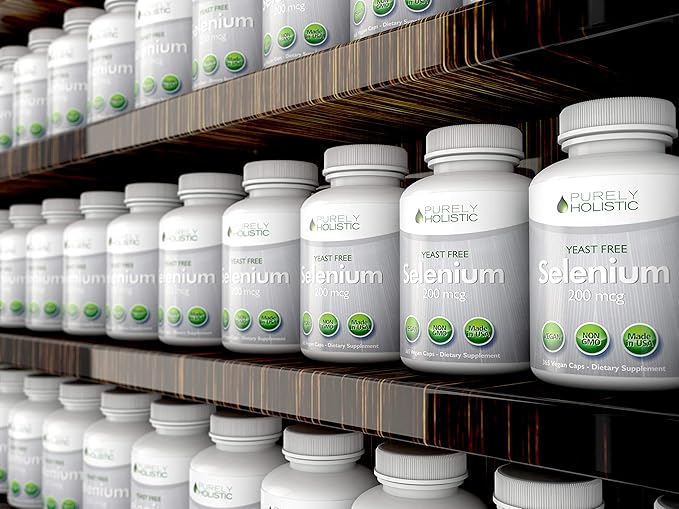 Selenium 200mcg - 365 Vegan Capsules not Tablets - Pure &amp Yeast Free L-Selenomethionine for Improved Absorption - Thyroid Heart and Immune System Support - Antioxidant Trace Mineral - Made in US