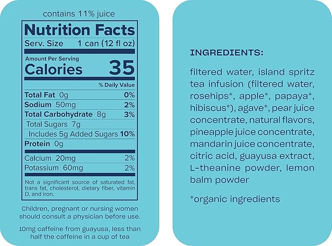 Recess Zero Proof Craft Mocktails Alcohol Free Drinks With Adaptogens Non-Alcoholic Beverage Replacement Mixer Celebration Party (Island Spritz 12oz Pack of 12)