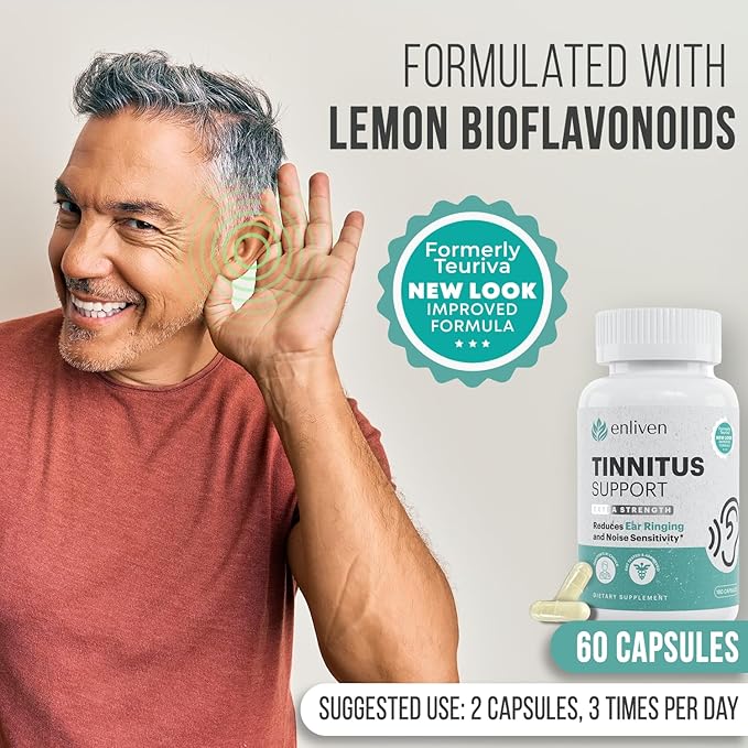 Tinnitus Relief Pills for Ear Ringing – Ear Tinnitus Relief for Ringing Ears with Flavonoids B12 &amp Inositol – for Pain in Ears &amp Health Support – 180 Caplets – Daily Ear Ringing Relief Supple