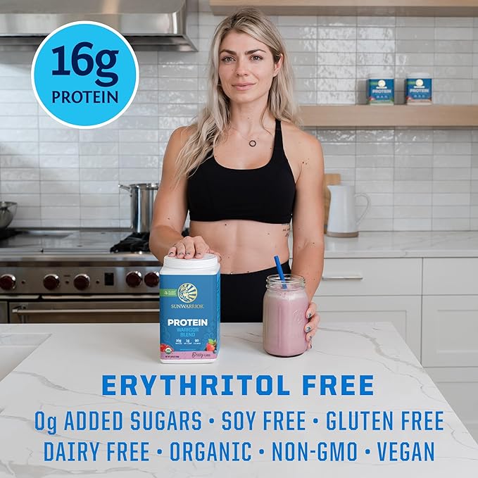 Vegan Protein Powder USDA Organic Protein | Berry Flavored 30 Servings &amp Creatine Monohydrate Powder | 60 Servings Unflavored